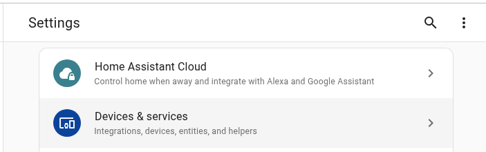 hass devices and services