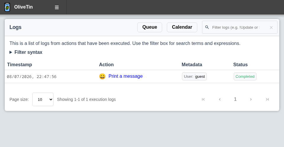 dropdown logs list